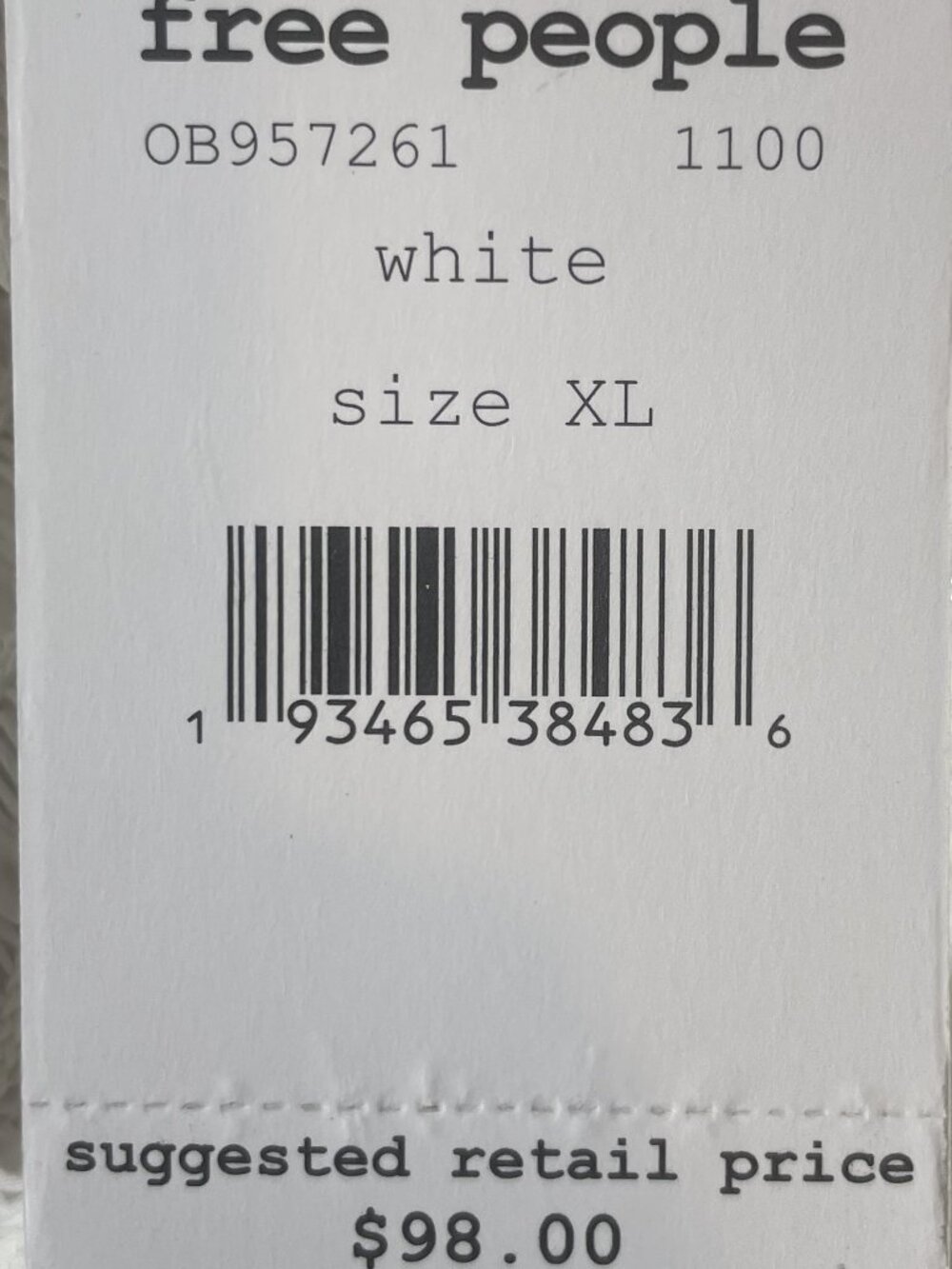 ✨ NWT Free People "Lilah" White Pleated Tube Smocked Button Midi Dress Size XL ✨ - Picture 6 of 6
